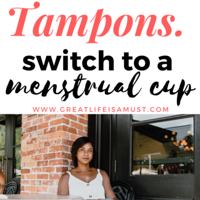 Image of a woman looking serious. blog visual for how to use a menstrual cup