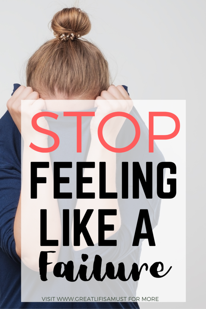 image of a woman with her head down in shame. Blog cover for a post about what to do when you feel like a failure