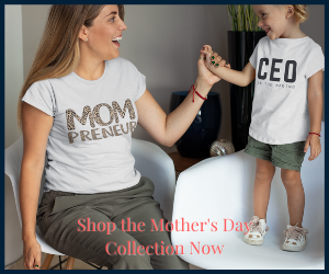 "Mompreneur" shirt on a blog post for how to live a great life. 