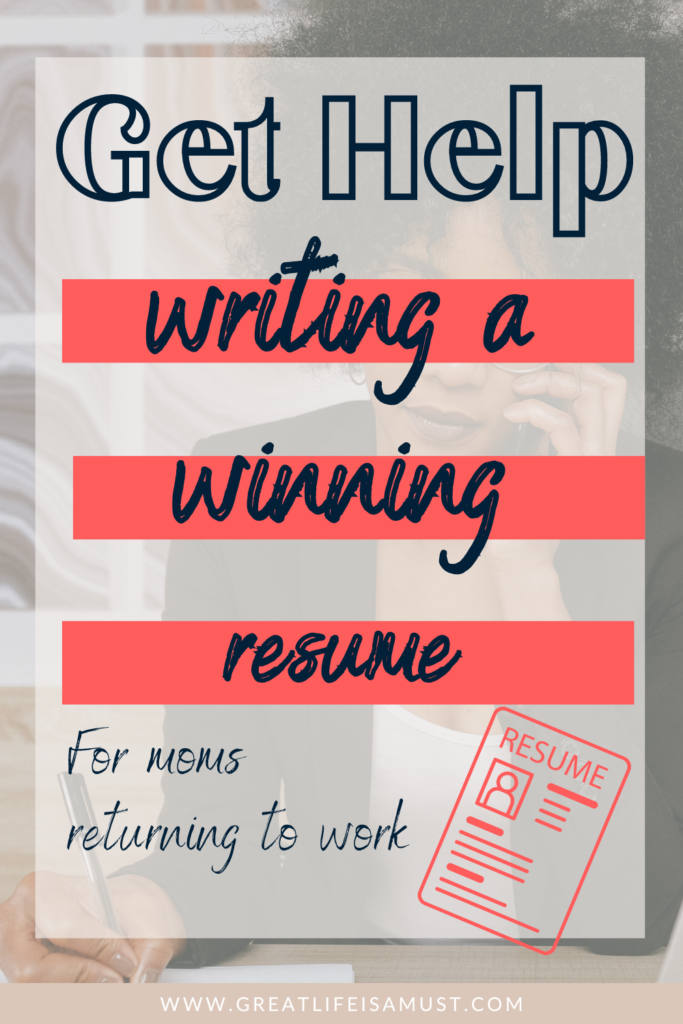 An image for a blog post that includes The best tips for moms returning to work after being a stay-at-home mom. How to avoid burnout as a working mom. How to write a good resume for moms returning to work. 