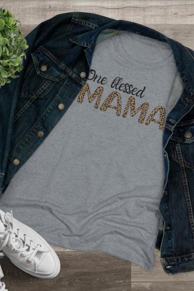 grey shirt that says one blessed mama for advertising getting custom shirts made near me